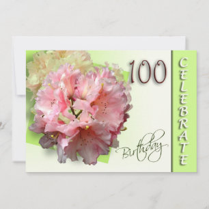 100th Birthday Party Invitation - Rhododendron