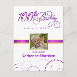 100th Birthday Party Invitations - with Monogram