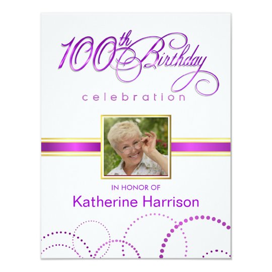 100th Birthday Party Invitations - with Monogram