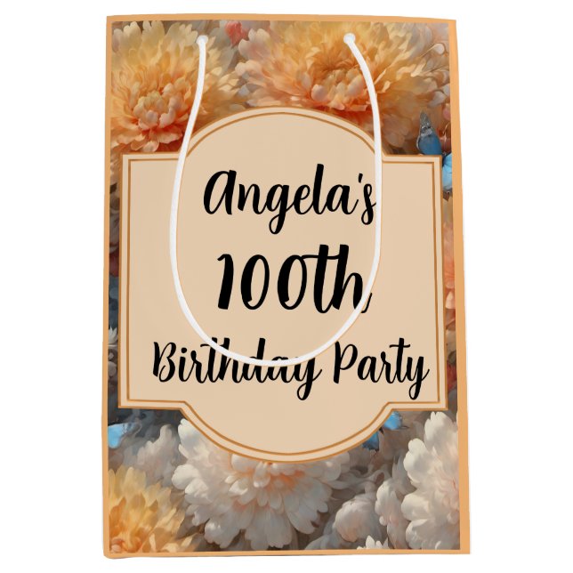 100th Birthday Party Medium Gift Bag (Front)