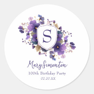 100th Birthday Party Monogram Crest Envelope Seal