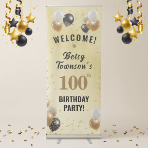 100th Birthday Party Welcome Retractable Banner