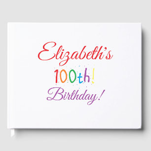 "100th Birthday" Personalised Guest Book
