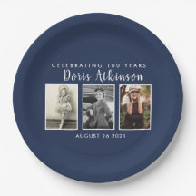 100th birthday photo plate
