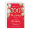 100th Birthday Red and Gold Balloons Confetti