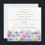 100th Birthday September Birth Month Flower Square Invitation<br><div class="desc">Elegant watercolor asters create a floral border at the bottom of this squre birthday invitation. The soft pastel purple,  pink blue and white flowers are the September birthday month flower making this the perfect theme for your September birthday.</div>
