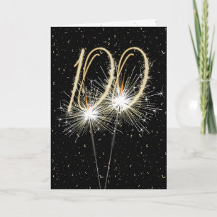 100th Birthday Sparkler on black Card