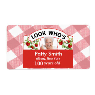 100th Birthday Sticker Labels - Easy to Customise