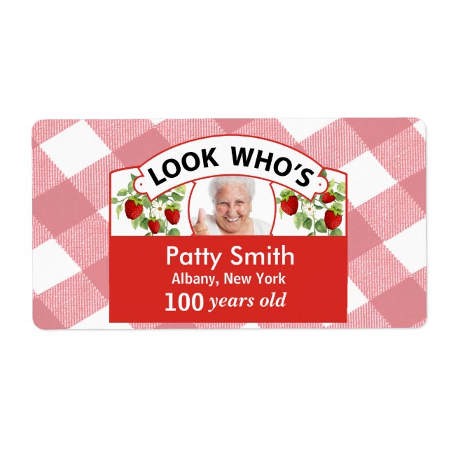 100th Birthday Sticker Labels - Easy to Customise (Front)