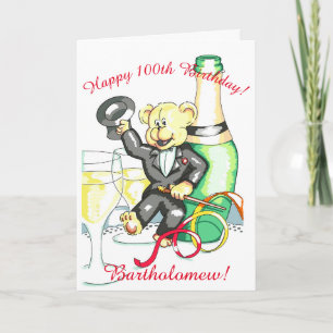 100th Birthday Teddy Bear Card