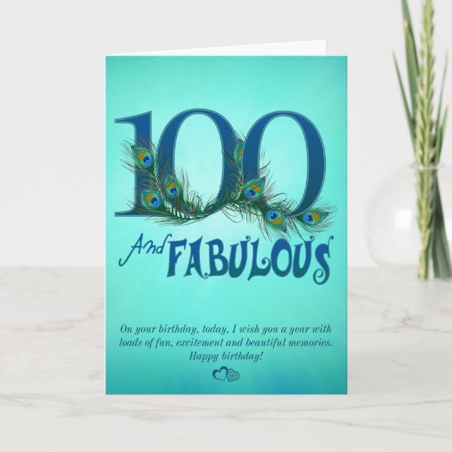 100th Birthday template Cards (Front)