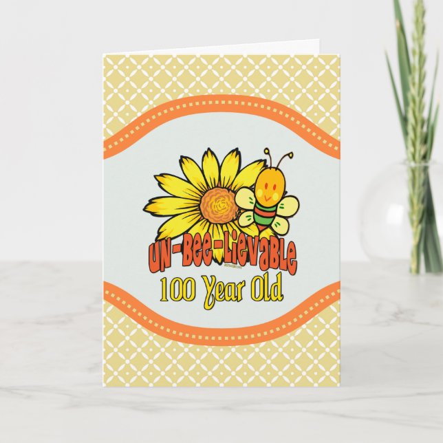 100th Birthday - Unbelievable at 100 Years Old Card (Front)