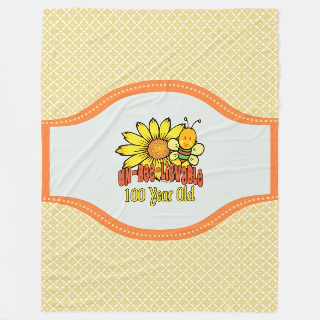 100th Birthday - Unbelievable at 100 Years Old Fleece Blanket (Front)