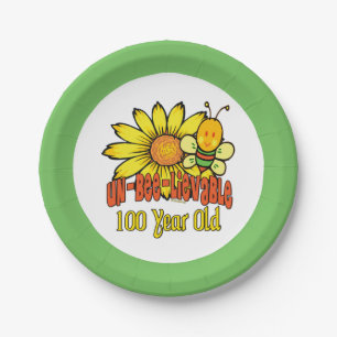100th Birthday - Unbelievable at 100 Years Old Paper Plate