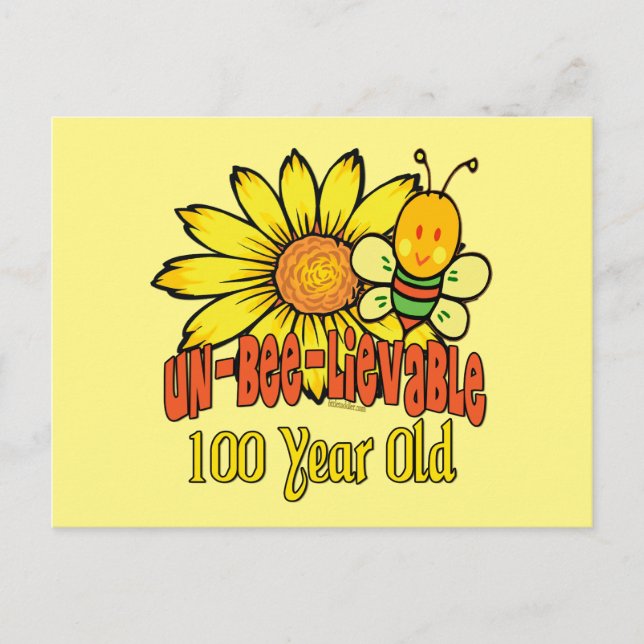100th Birthday - Unbelievable at 100 Years Old Postcard (Front)