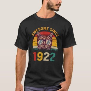100th Birthday Vintage Cat 100 Years Awesome Sinc T-Shirt
