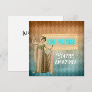 100th Birthday Vintage Singer Flat Birthday Card