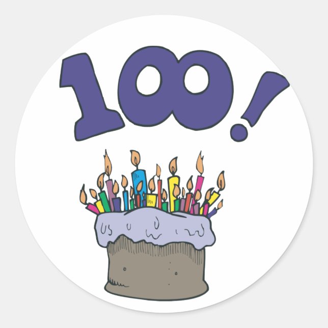 100th Cake Classic Round Sticker (Front)