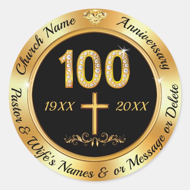 100th Church Anniversary, Stickers for Envelopes (Front)