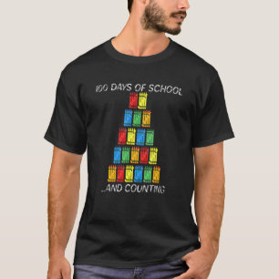 100th Day 100 Days Of School Crayon Hash Marks Tea T-Shirt