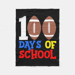 100th Day 100 Days Of School Football Sports Fleece Blanket