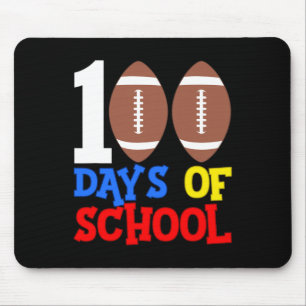 100th Day 100 Days Of School Football Sports Mouse Mat