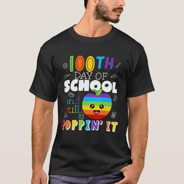 100th Day And Still Poppin 100 Days Of School Boys T-Shirt (Front)