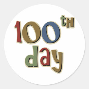100th Day Classic Round Sticker