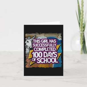 100th Day Funny Outfit Girls & Student 100 Day Card