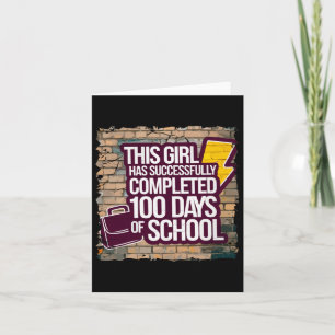 100th Day Funny Outfit Girls &amp; Student 100 Day Card