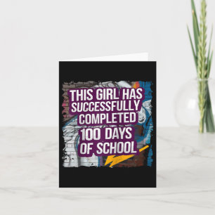 100th Day Funny Outfit Girls &amp; Student 100 Day Card