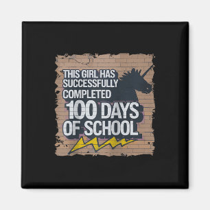 100th Day Funny Outfit Girls & Student 100 Day Magnet