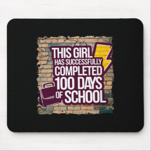 100th Day Funny Outfit Girls & Student 100 Day Mouse Mat