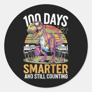 100th Day Funny Outfit Teacher & Student 100 D Classic Round Sticker