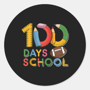 100th Day Funny Outfit Teacher & Student 100 D Classic Round Sticker
