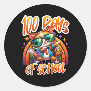 100th Day Funny Outfit Teacher &amp; Student 100 D Classic Round Sticker
