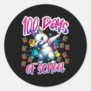 100th Day Funny Outfit Teacher & Student 100 D Classic Round Sticker
