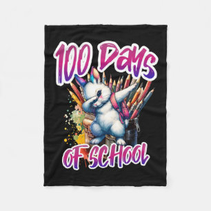 100th Day Funny Outfit Teacher &amp; Student 100 D Fleece Blanket