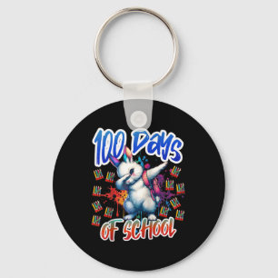 100th Day Funny Outfit Teacher & Student 100 D Key Ring