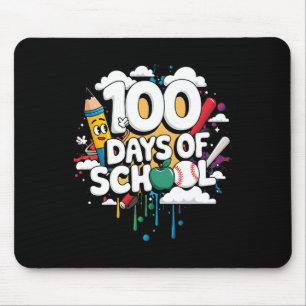 100th Day Funny Outfit Teacher & Student 100 D Mouse Mat