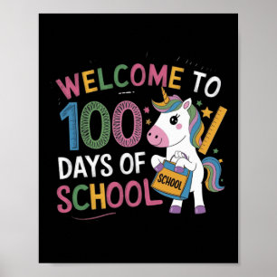 100th Day Funny Outfit Teacher & Student 100 D Poster