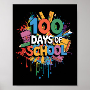 100th Day Funny Outfit Teacher &amp; Student 100 D Poster