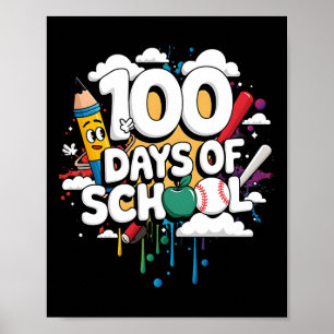 100th Day Funny Outfit Teacher &amp; Student 100 D Poster