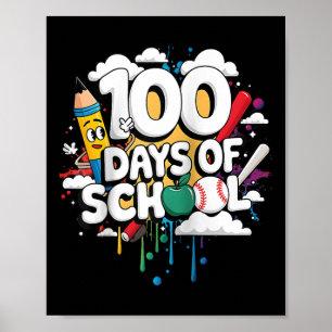 100th Day Funny Outfit Teacher &amp; Student 100 D Poster