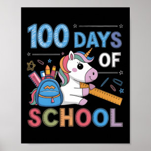 100th Day Funny Outfit Teacher & Student 100 D Poster