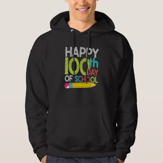 100th Day Gift Student Kids Happy 100 Days Of Scho Hoodie (Front)