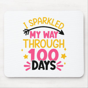 100th Day I Sparkled My Way Through 100 Days Of Sc Mouse Mat