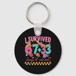 100th Day I Survived 67 + 33 Days Of School Boy Gi Key Ring