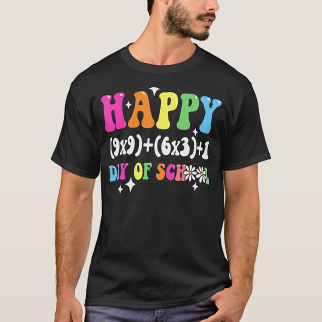 100th Day Math Teacher Math Formula Happy 100 Days T-Shirt (Front)