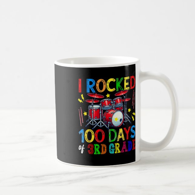 100th Day Of 3rd Grade 100 Days School Drum Lover  Coffee Mug (Right)